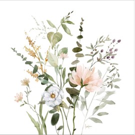 ART.COM Stretched Canvas Print Botanical Sketchbook Floral 2 by Livi & Finn, 16" x 16"