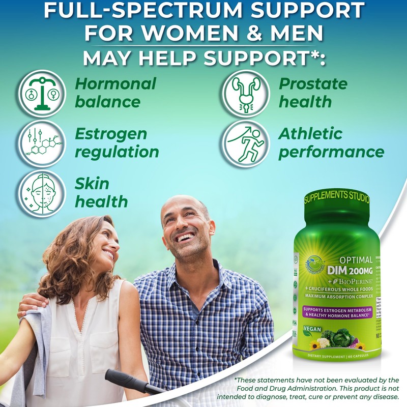 Optimal DIM 200mg Supplement for Women and Men - Made