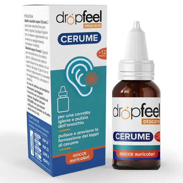 Drops for Ear Wax Removal - Total Cleaning of the Ear Cavity Against Bacteria - 10 ml Bottle - Made in Italy