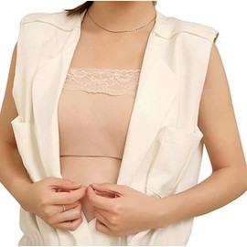 8-Pack Women’s Lace Clip-on Camisole Modesty Panel – Adjustable Mock Insert for Low-Cut Tops, Layered Look, Breathable & Comfortable Fabric Multicolor Black