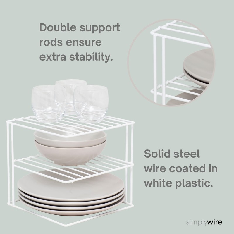 simplywire – 3 Tier Plate Rack - Kitchen Cupboard Organiser