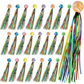 Shinybox Bouncy Balls for Children, Pack of 24 Jumping Balls with Coloured Ribbons, Bouncy Balls, Rubber Ball Toy, Party Bags, Guest Gift for Children, Birthday, Children's Party, Gift Bag Filling