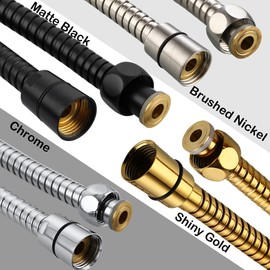 Extra Long Shower Hose - Stainless Steel Attachment for Handheld Shower Head, All Metal Kink-Free Extension with Brass Insert and Nut (79", Black)