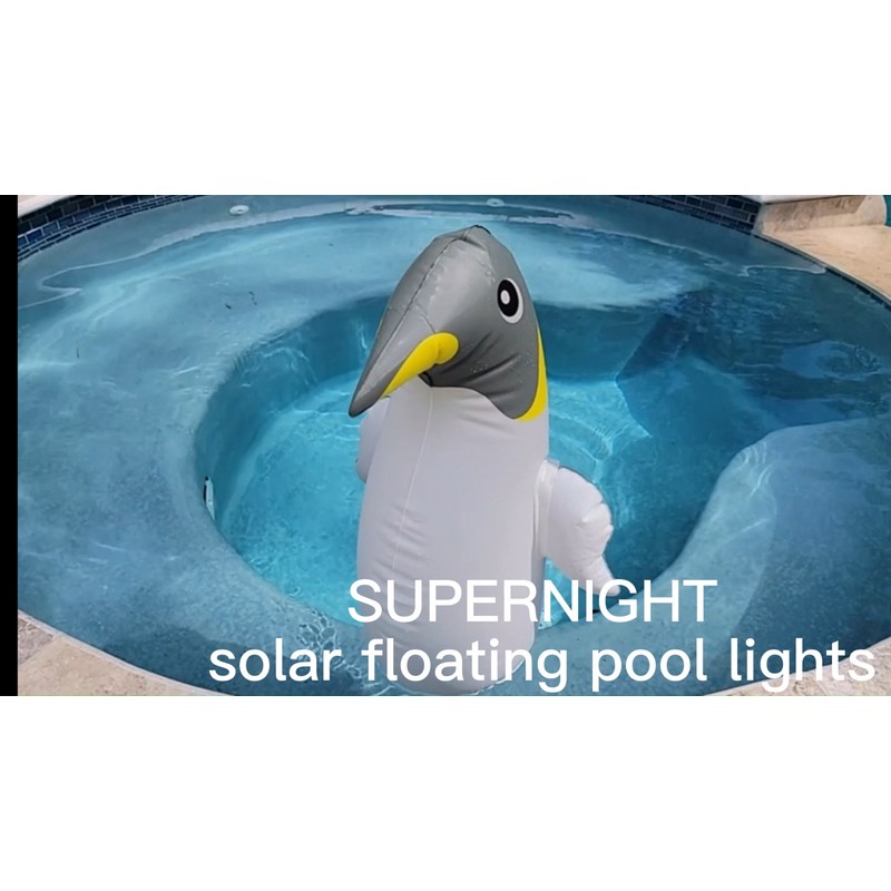 Supernight 2 Pack Solar Floating Penguin Lights with Remote Waterproof