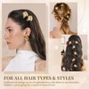 6 Pack Gold Flower Hair Clips for Girls, Small Hair