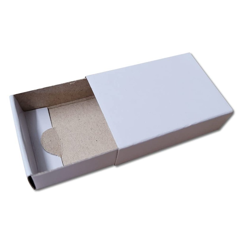 Pack of 50 Plain White Card Craft Matchboxes for Arts,