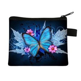 FAVORTALK Coin Purse for Women Small Change Pouch with Butterfly Pattern Travel Coin Pouch for Ladies Girls Mini Change Pouch with Zipper Small Make Up Bag for Handbag, 13903