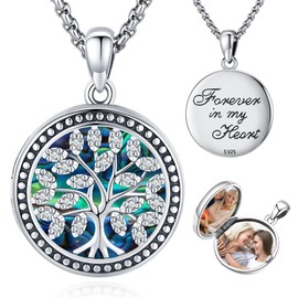 Eusense Locket for Opening Pictures Photo Lockets Chain 925 Silver Pendant Gifts for Women Mum Girls Daughter Mother's Day Father's Day, Sterling Silver, Not Applicable