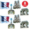 Beistle French Theme Cutouts, 8-Count, Iconic International Paris Party Decorations,