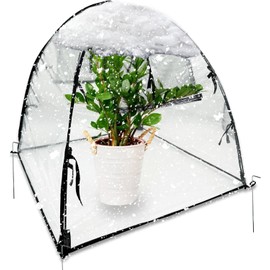 FCIHROSITCE Plant Tent Freeze Protection, Winter Plant Cover Freeze Protection 36" x 36" x 38"Clear Outdoor Garden Frost Cover, Transparent Waterproof Freeze Tent for Outdoors Potted Plants, 1 Pack