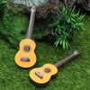 Healifty Base Guitar 2PCS Wooden Miniature Guitar Dollhouse Mini Musical