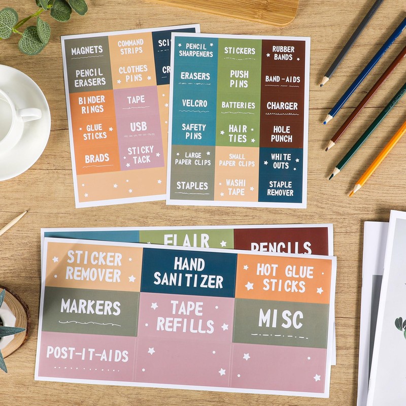 54Pcs Teacher Toolbox Labels Classroom Decoration Self-Adhesive Groovy Toolbox Sticker