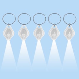 MODOAO LED Keychain Small Torch Light, 5 Pack White Light Mini Keychain Flashlight, Multifunctional Keychain Emergency Light, Portable Keyring Flashlight for Camping, Hiking, Traveling, Outdoor