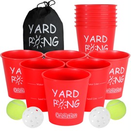 Yard Pong Outdoor Game for Adults and Family,Giant Yard Toss Game,Throwing Game for Beach, Camping, Lawn and Backyard-12 Premiun Buckets & Balls, Durable Carry Bag