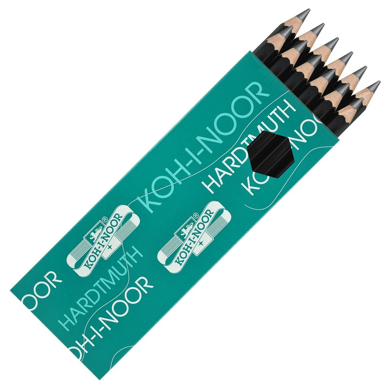 Koh-i-noor Jumbo - 12 Thick Graphite Pencils. 6B. 1820