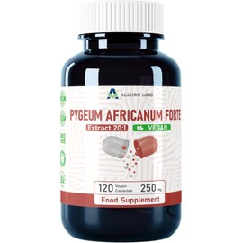 Alzuro Labs Pygeum Africanum Forte, 5,000 mg Equivalent (250 mg 20:1 Extract), 120 Vegan Capsules, High Dose Prostate Support, 4 Month Supply, Laboratory Tested, GMP Certified