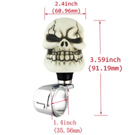 Abfer Steering Wheel Spinner Car Turning Power Assist Helper Brody Suicide Knobs Skull Shape Fit Most Vehicles Trucks (Beige)