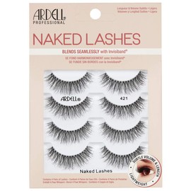 Ardell False Eyelashes Naked Lash 421 4 Pack Multipack Black Subtle Volume And Length Beautiful Soft Lightweight Lashes Super Soft Comfortable Invisiband Mid-Length Vegan-Friendly Eyelashes