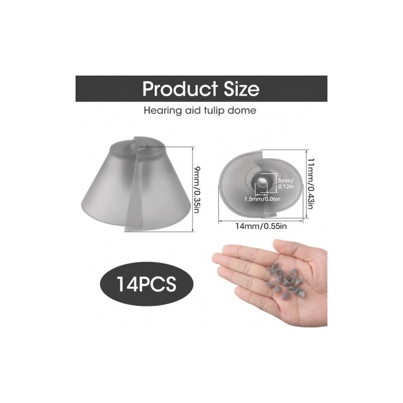 14 PCS Hearing Aid Tulip Dome Replacement Compatible with GN
