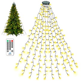 litogo Christmas Tree Lights Mains Powered, 2M 400 LEDs Xmas Tree Lights with Remote Control, Warm White Tree Lights for Indoor and Outdoor Decoration
