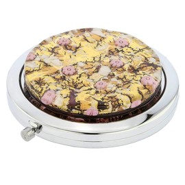 GlassOfVenice Murano Glass Millefiori Folding Compact Mirror - Purple Gold