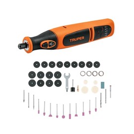 Truper MOTO-AI Herramienta rotativa inalámbrica 7.2 V profesional con 45 accesorios y estuche
