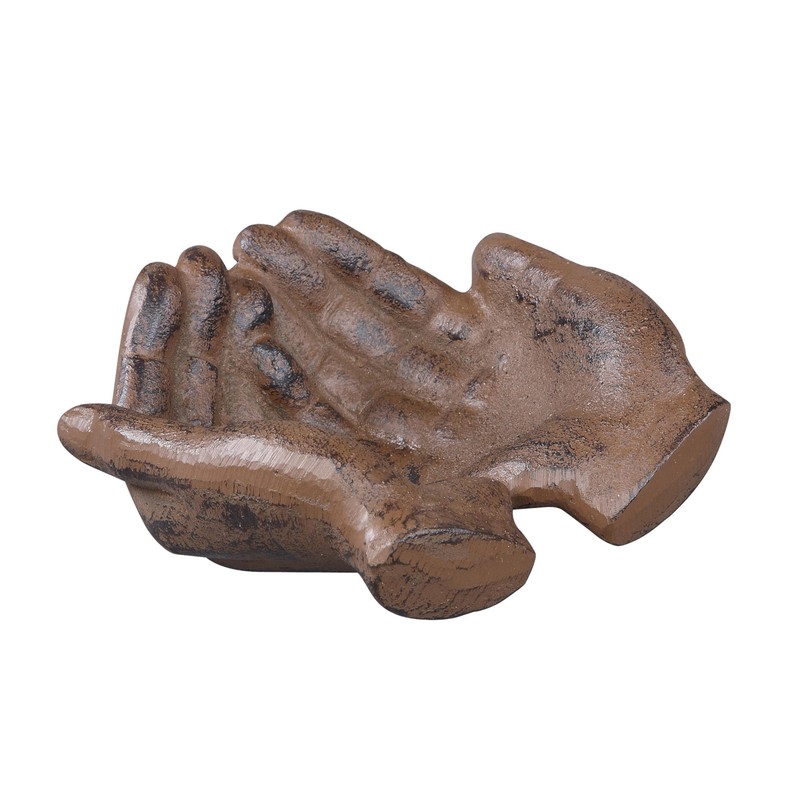 Creative Co-Op Cast Iron Hands Dish with Rust Finish