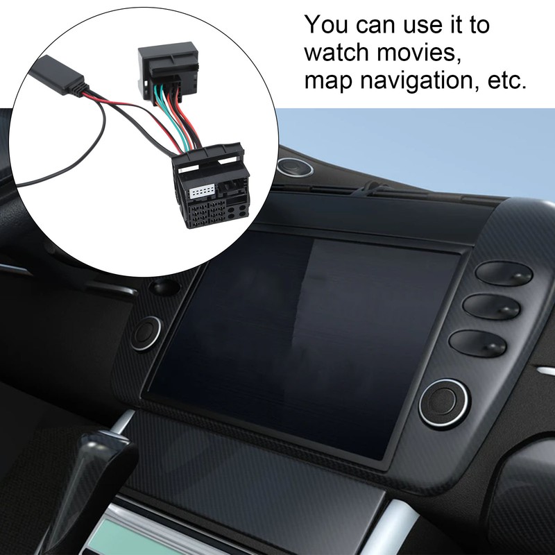 Bluetooth 5.0 AUX IN Audio Cable Adapter with Microphone Replacement