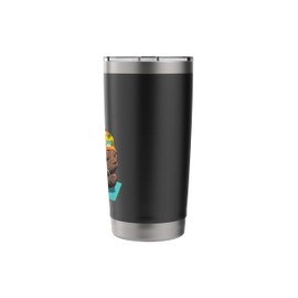Kawaii Cool Black Dog on Meditation Yoga Mat Lotus Position Stainless Steel Insulated Tumbler