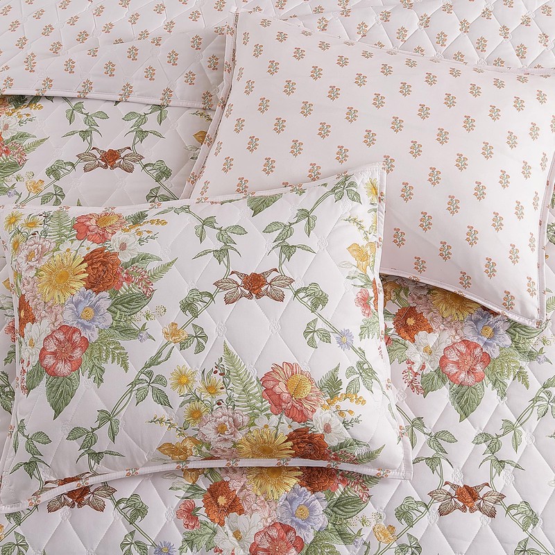 Floral Quilt Set Queen Size, Farmhouse Bedspread Bedding Set with