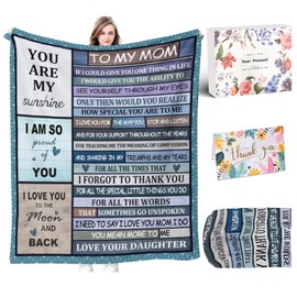 heluqu Moms Throw Blankets Anniversary Birthday for Mom from Daughter Son, Flannel Blanket, 60" x 50" Throw Blanket for Christmas Valentines Day for Bed Couch