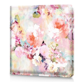 Pisypox Car Registration and Insurance Card Holder，Vehicle Glove Box Car Organizer，Accessories Case for Storing Driving Licences, Cards, Documents,Pink flower