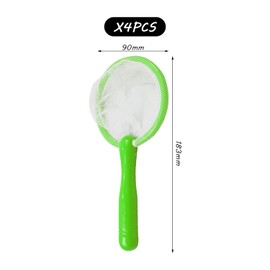 4 Pieces Of Small Net Bags, Green Fishing Nets, Small Children'S Toys, Aquarium Accessories, Children'S Fishing Net Toys, Fishing Toys