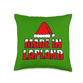 Made In Lapland Father Christmas 2021 By DoodleRob Made in Lapland Funny Santa Hat Christmas 2021 Xmas Throw Pillow, 16x16, Multicolor