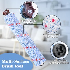 PINVNBY Crosswave Brush Replacement Parts and Filter for Bissell Crosswave 2328 1785 2306 3888A Vacuum 4 Brush Rolls and 2 Vacuum Filter