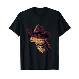 Bearded Dragon Cowboy Hat Reptile Lizard Western T-Shirt