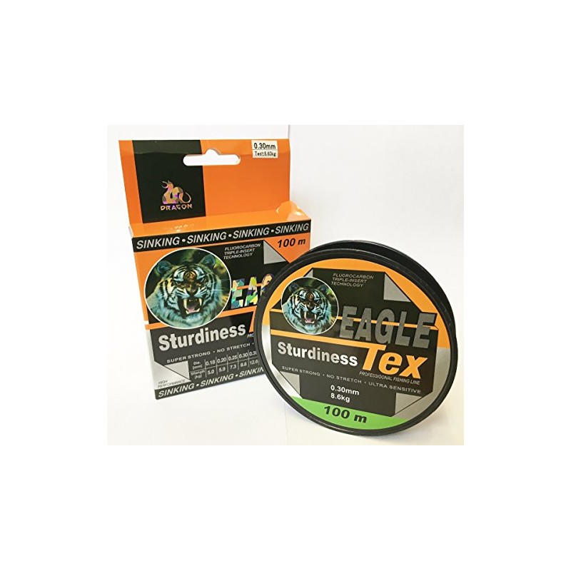 Quality fluorocarbon fishing line, length 100 m, monofile line, load
