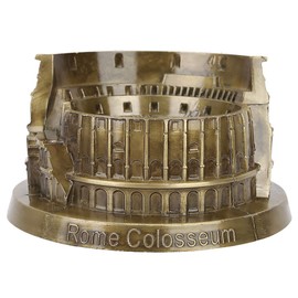 Metal Ornament Figurine, Roman Colosseum Statue Creative Hand Soldering Home Decor World Landmarks Cast Art Crafts Gifts