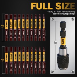 21-Piece 2.5" Allen-Wrench Hex Drill Bit Set: Durable Impact Allen Key Set, Long-Lasting Strong Magnetic Hex Screwdriver Bit Set, SAE & Metric Size, Mechanic Automotive Furniture DIY Home Repairs