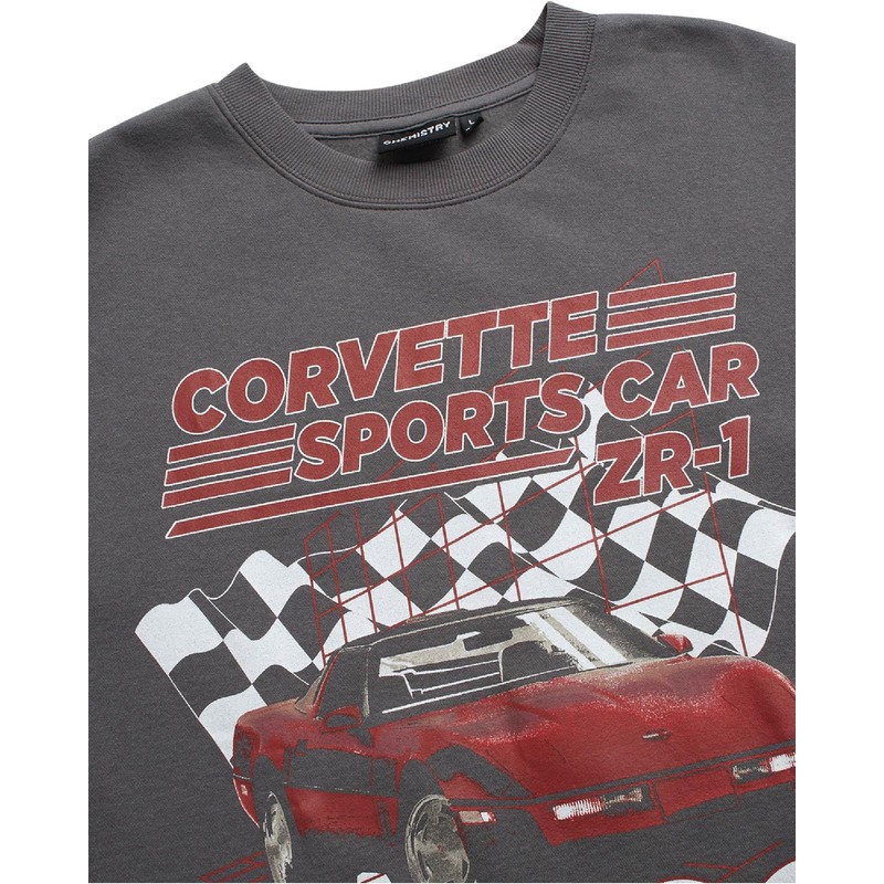 General Motors Men's Sweatshirt - Chevy Corvette Camaro Fleece Crewneck