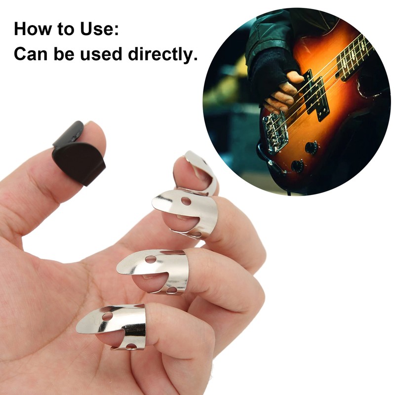 12Pcs Guitar Finger Pick Bass Thumb Protector Instrument Accessory Set