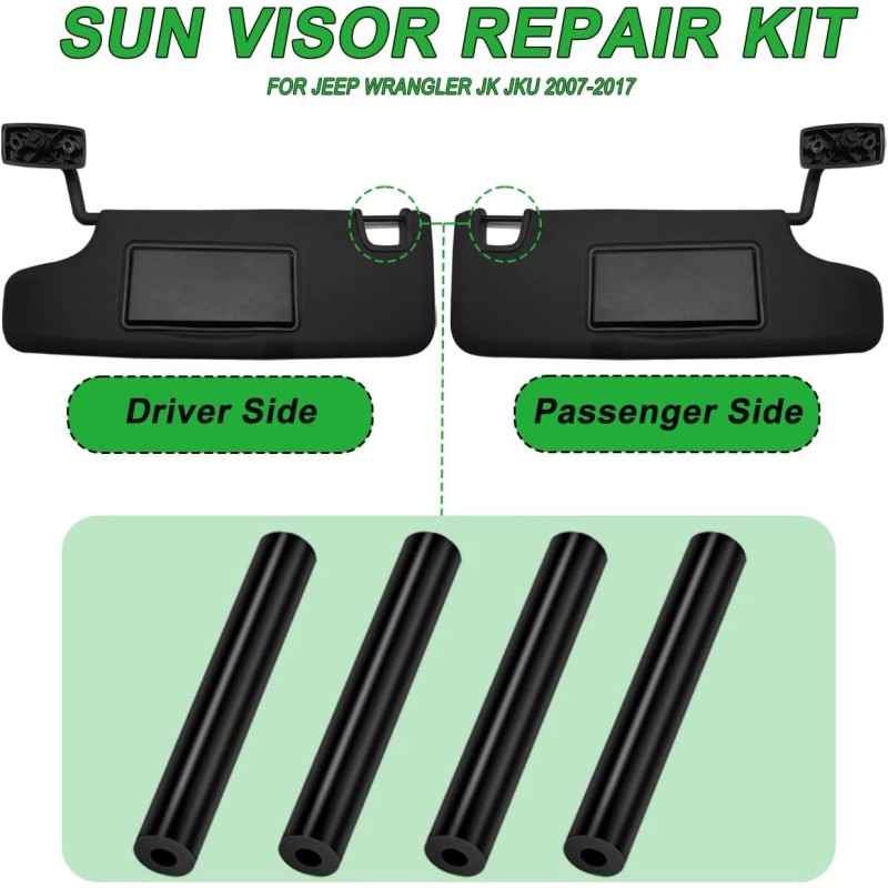 ROMASO 4Pcs Sun Visor Repair Kit for 2007-2017 JEEP WRANGLER