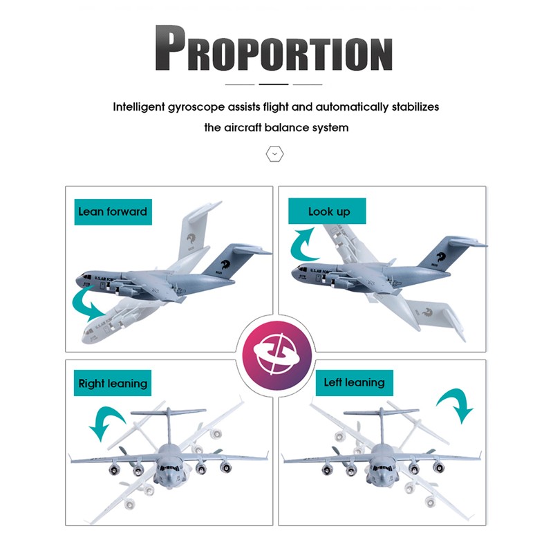 Remote Control Airplane, Transport 390mm Wingspan 2.4GHz 2CH 6-Axis Gyro