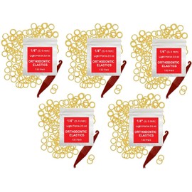 1/4 Inch Orthodontic Elastic Rubber Bands, 500 Pack, Natural, Light 2.5 Ounce Small Rubberbands Dreadlocks Hair Braids Fix Tooth Gap, Free Elastic Placer for Braces