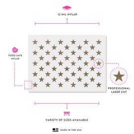 50 Stars Stencil - Military Stencils Perfect for Crafting Patriotic Military Decor, Star Stencil