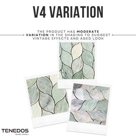Tenedos Ming Green Greyish Petal Marble Polished Floor Wall Tile for Kitchen Backsplash, Bathroon Shower, Fireplace Surround, Decor Accent Wall (1 Sheet)