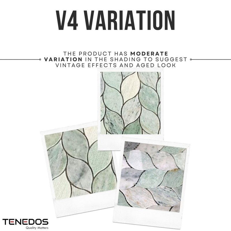 Tenedos Ming Green Greyish Petal Marble Polished Floor Wall Tile