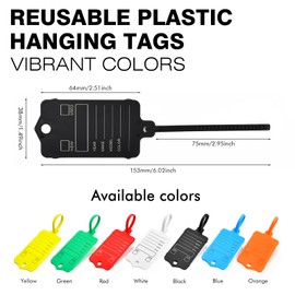Car Key Tags PVC Identifier Tag with Labels and Ring,50 Pcs Locking Vehicle Dealership Key Tags Automotive Supplies Organization with 1 Pen for Car, Truck, Office Cars Shop(Black,100pcs)