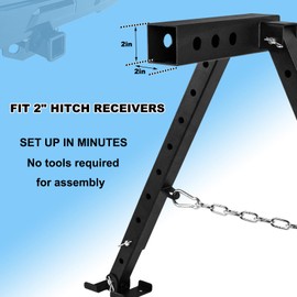 VANROUG Hitch Mount Stabilizer Fit 2'' RV Stabilizer Hitch Stand for RV 5th Wheel Motor Homes, Travel Trailers Truck Campers, Adjustable Height of 17.7" to 29.9"