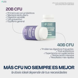 Probioticos 40 Billones CFU | Probióticos 14 Cepas - Mejor Sistema Immune, Digestivo e Intestinal | Porción 30 días - Uso Diario | con Fibras Prebioticos y Enzimas Digestivas